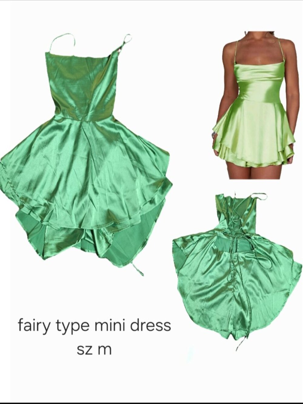 Tinker Bell Who? Mini BacklessDress Sz M